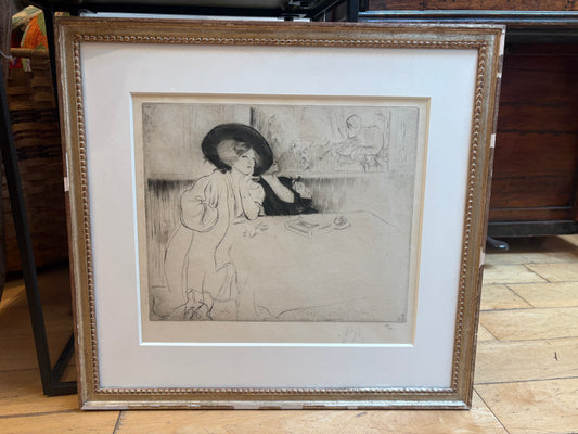 1910 Signed Louis Legrand "Digestion" Drypoint/Aquatint Etching 15/23