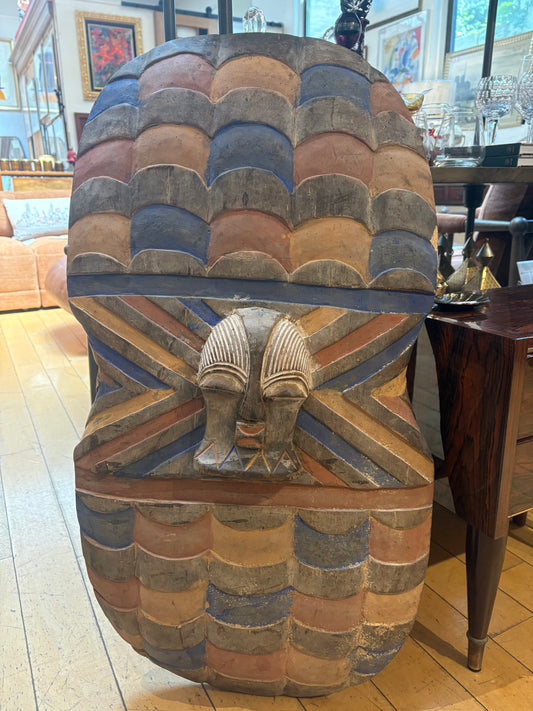 African Wood Carved Shield