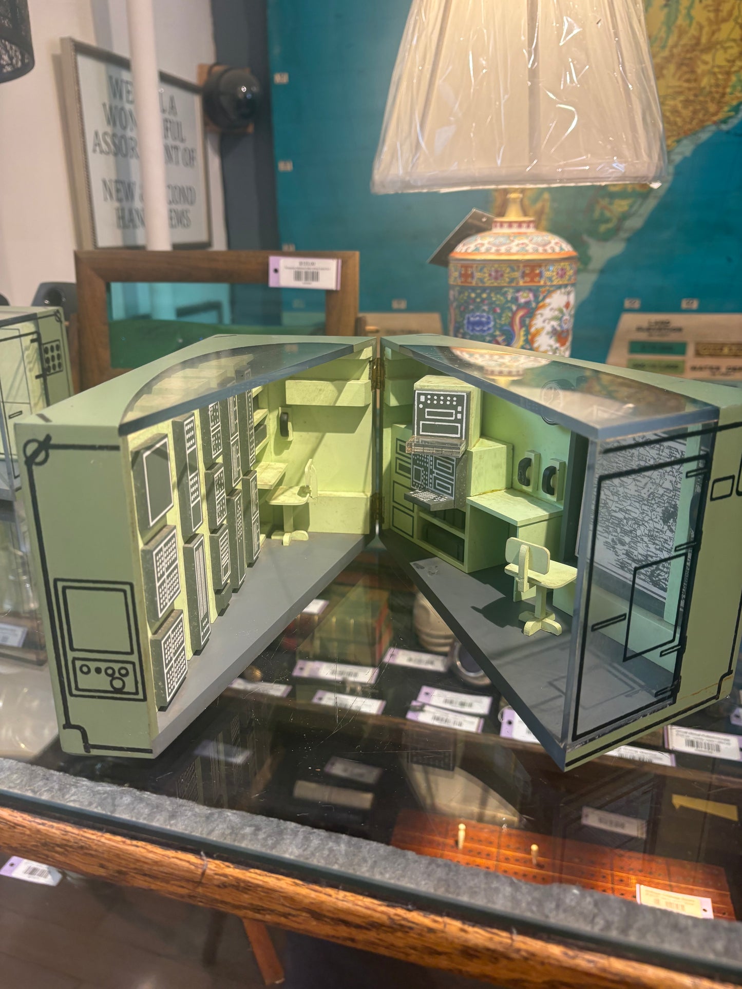 1970's Wooden Command Center Folding Diorama: TACFIRE Battalion Shelter