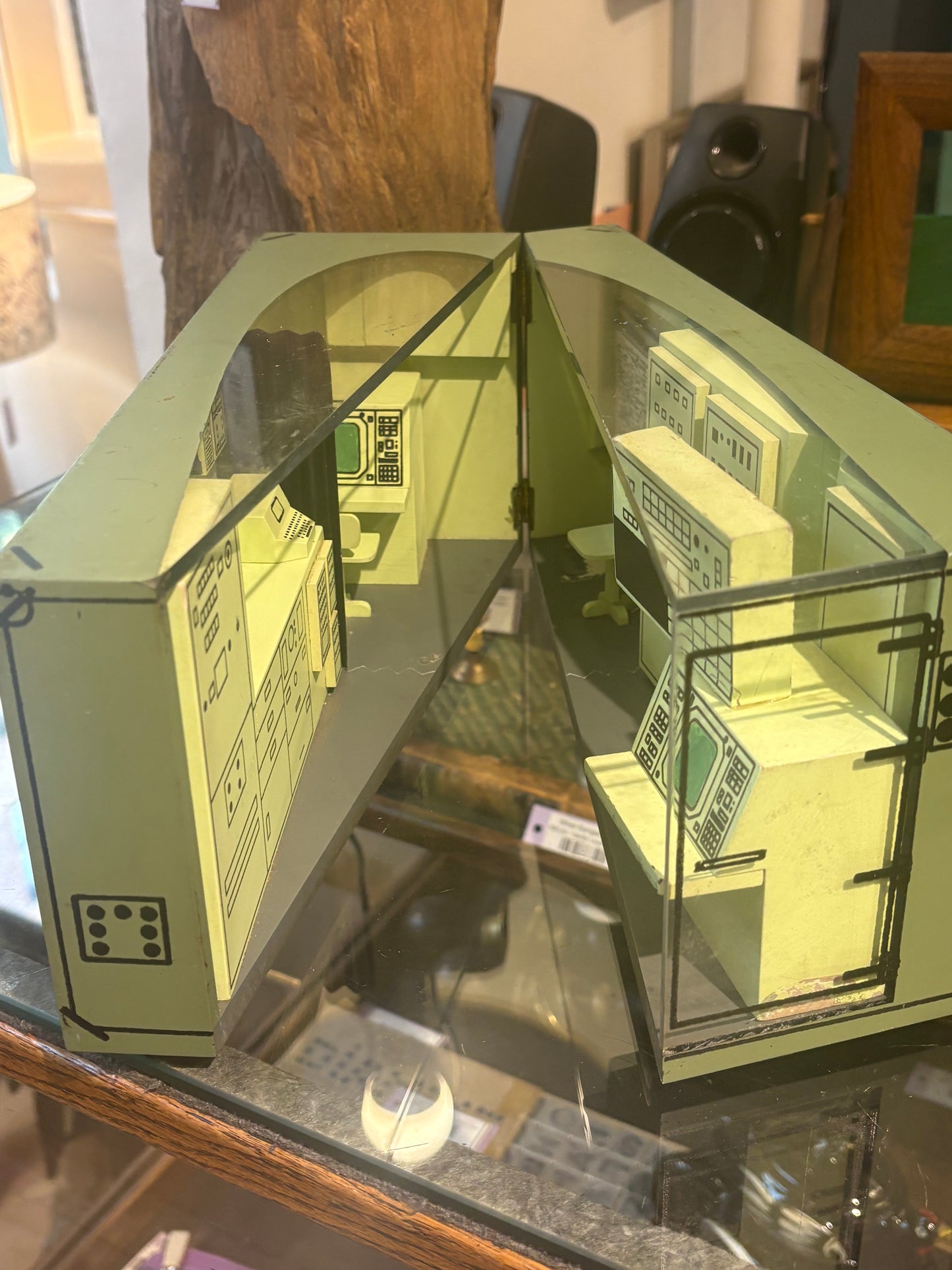1970's Wooden Command Center Folding Diorama: AN/TSQ-73