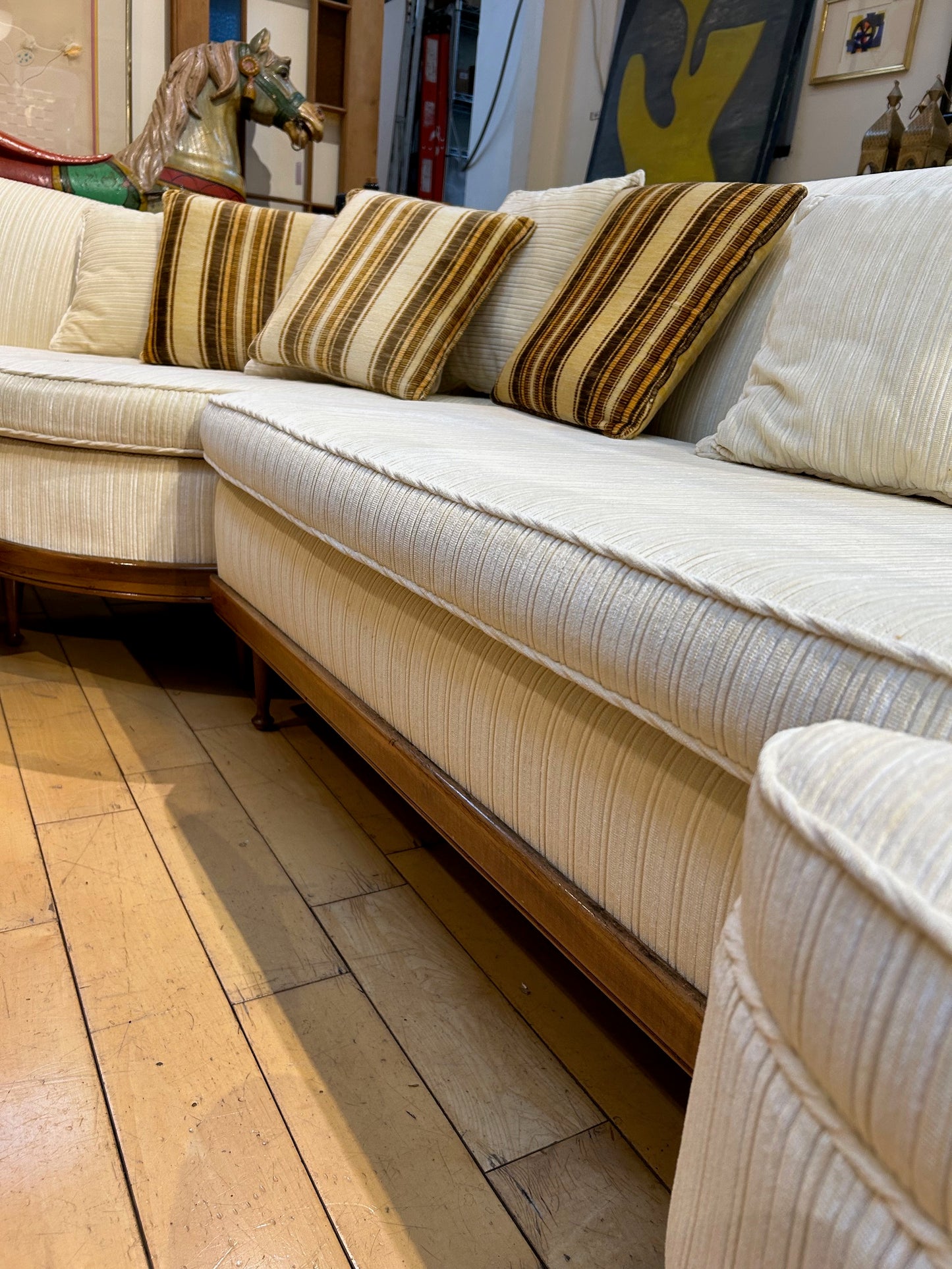 4 Piece 1950s Sectional w/ Throw Pillows