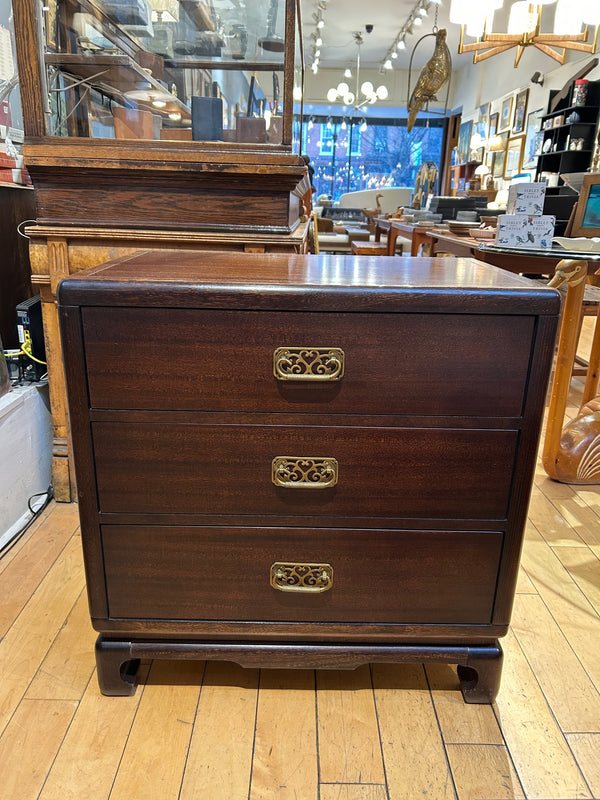 Three Drawer Bernhardt Campaign Style Dresser