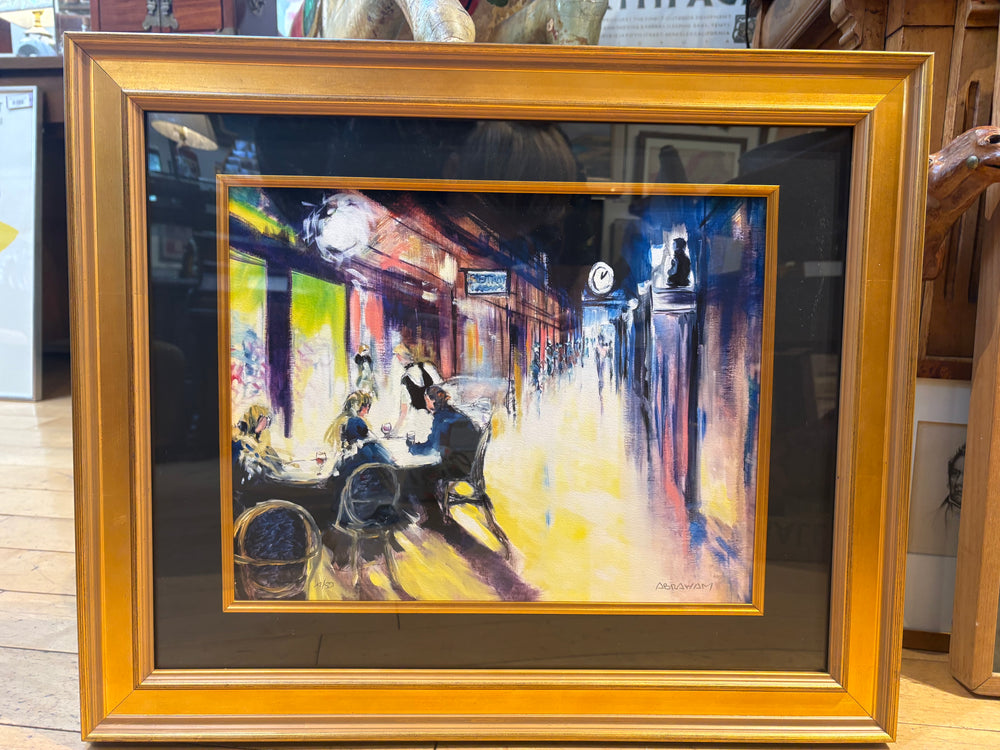 Signed Abraham Paris Cafe Street Scene 12/50
