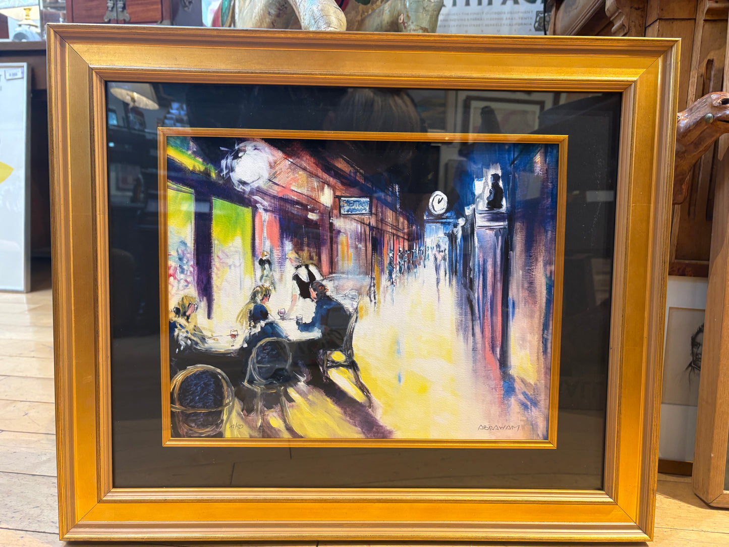 Signed Abraham Paris Cafe Street Scene 12/50