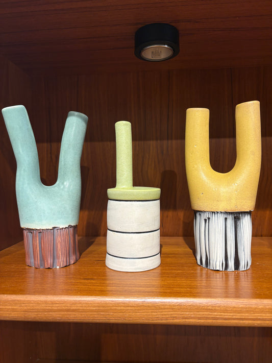 Signed Coleman Funky Pottery Tall Vase