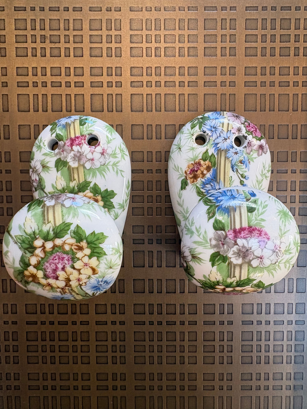 Pair of French Porcelain Towel Holders