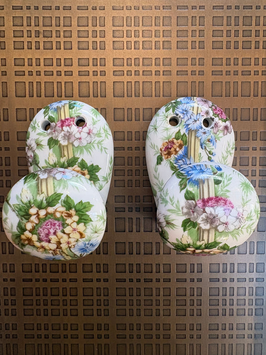 Pair of French Porcelain Towel Holders