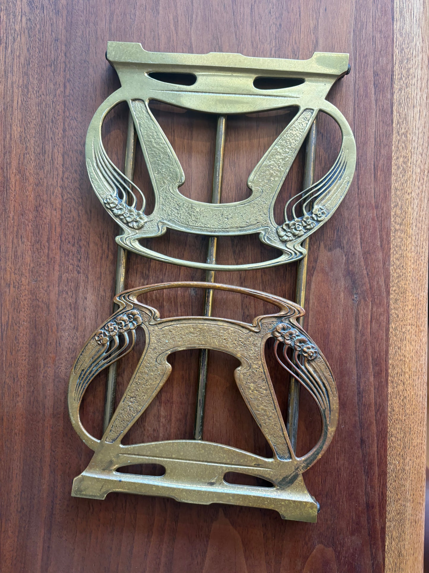Antique brass Art Nouveau Book Holder