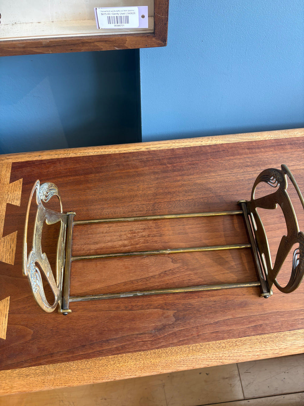Antique brass Art Nouveau Book Holder