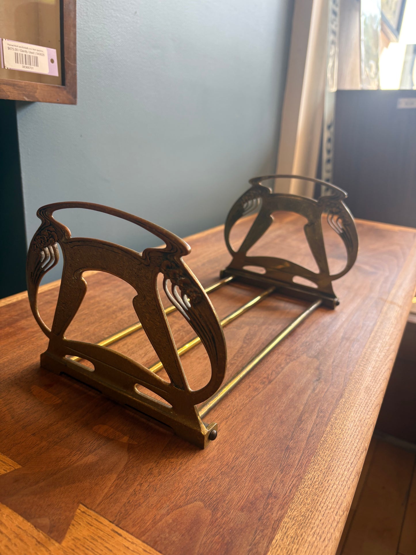 Antique brass Art Nouveau Book Holder