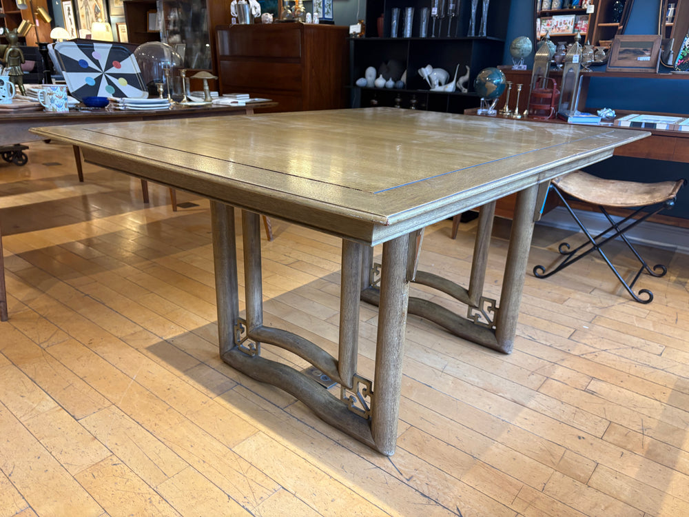 Asian Inspired Light Walnut Dining Table w/ 3 Leaves