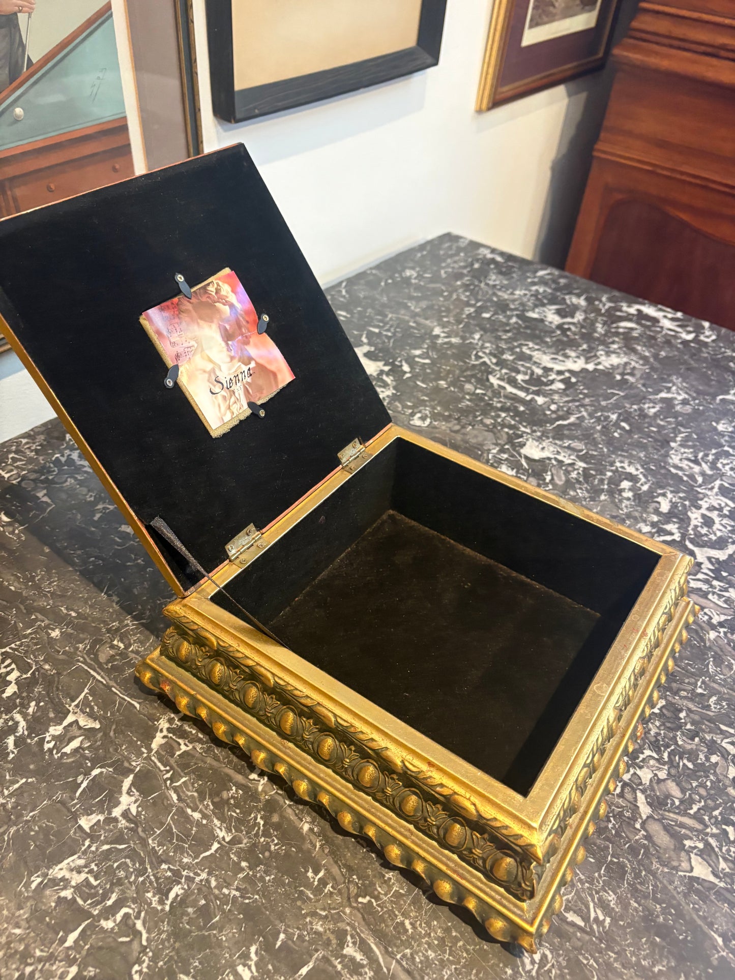 Ornate Gold Painted Box