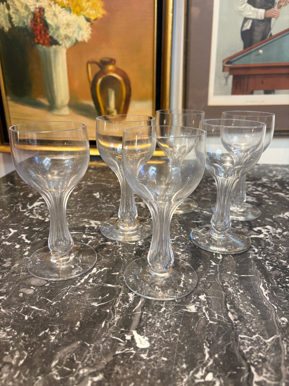 Set of 6 Vintage Hollow Stem Champagne Coupes
