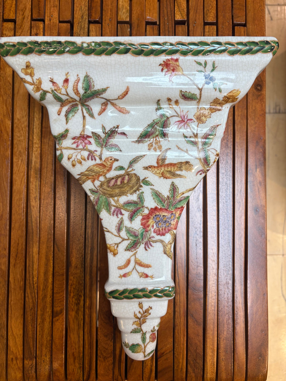 Asian Porcelain Floating Wall Shelf