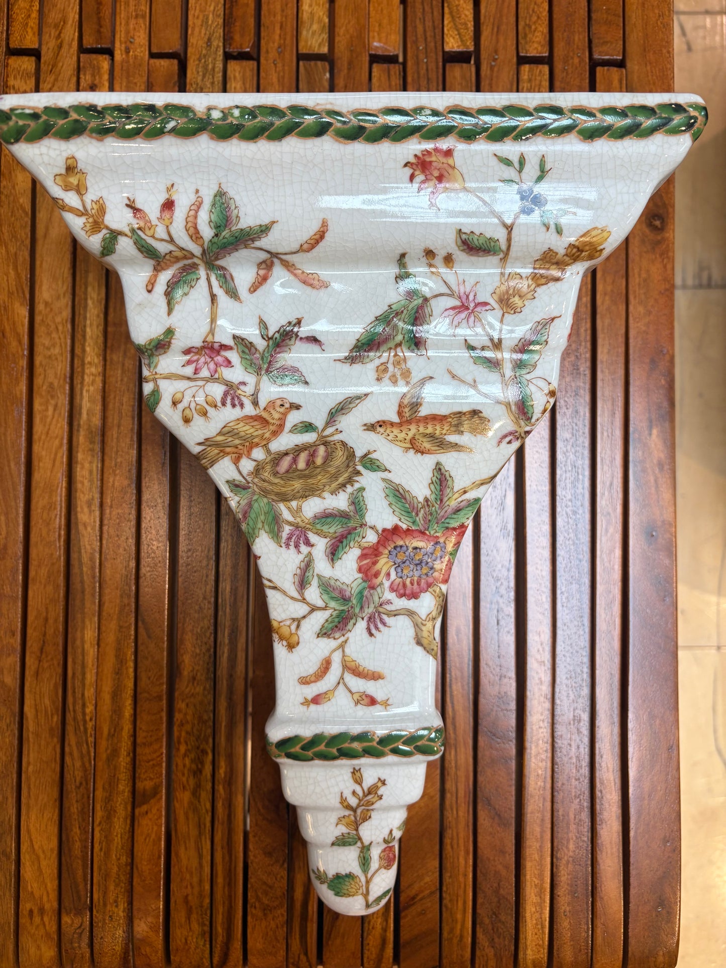 Asian Porcelain Floating Wall Shelf