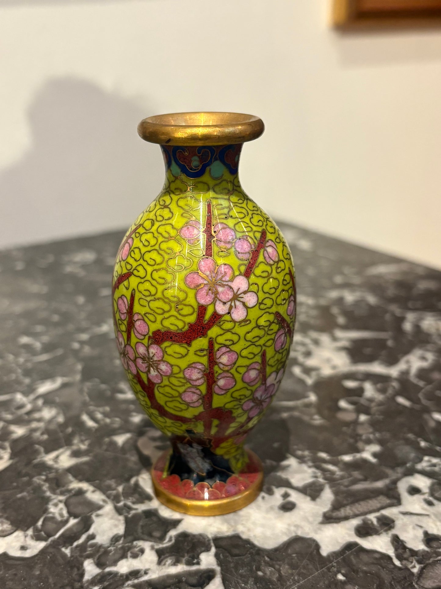 Tiny Green Cloisonne Vase