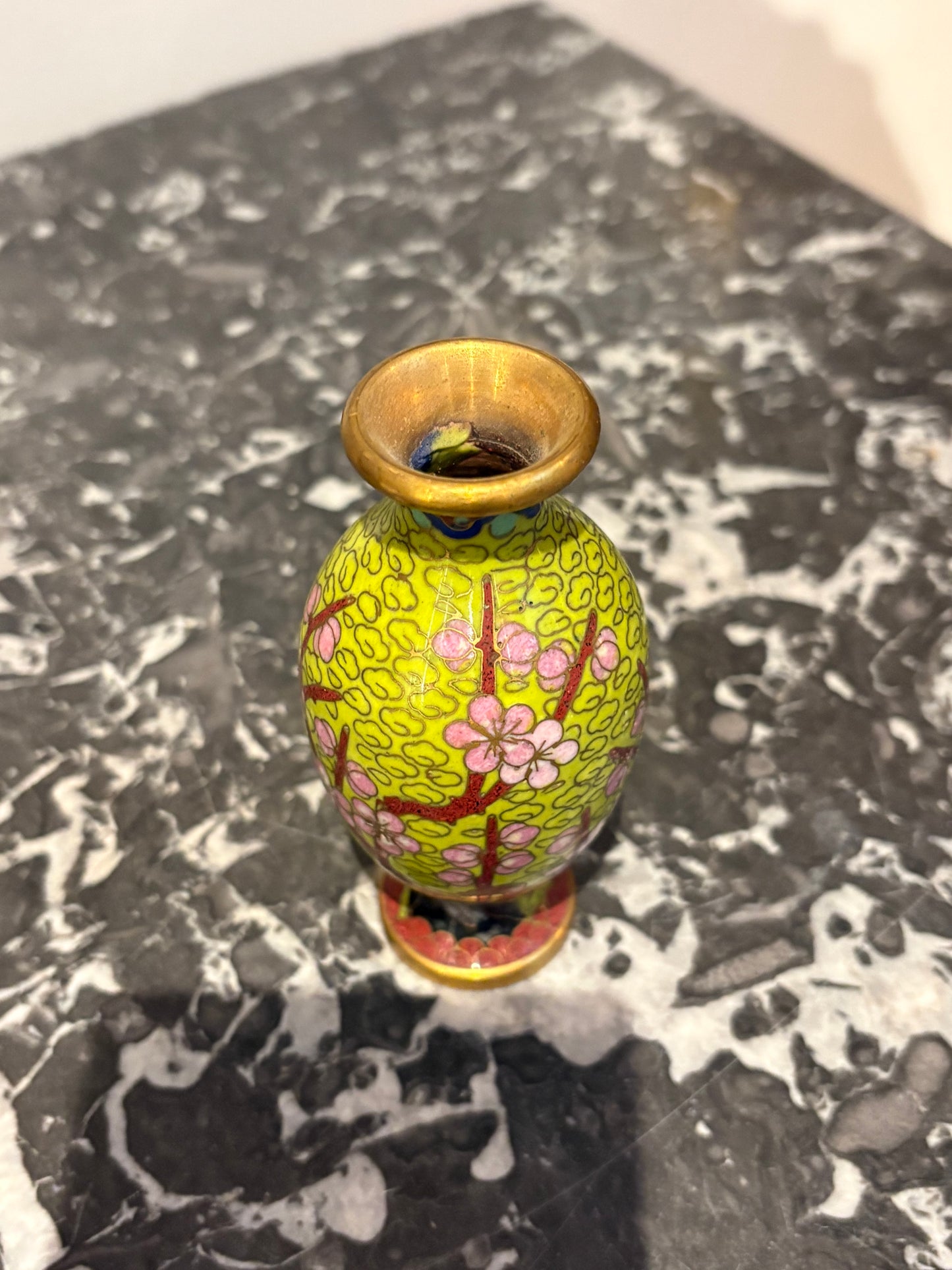 Tiny Green Cloisonne Vase