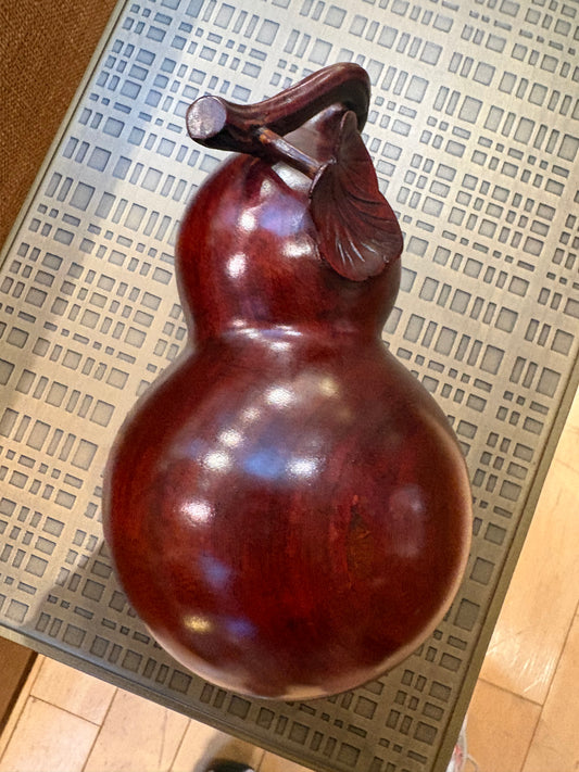 Carved Wood Gourd Shaped Box