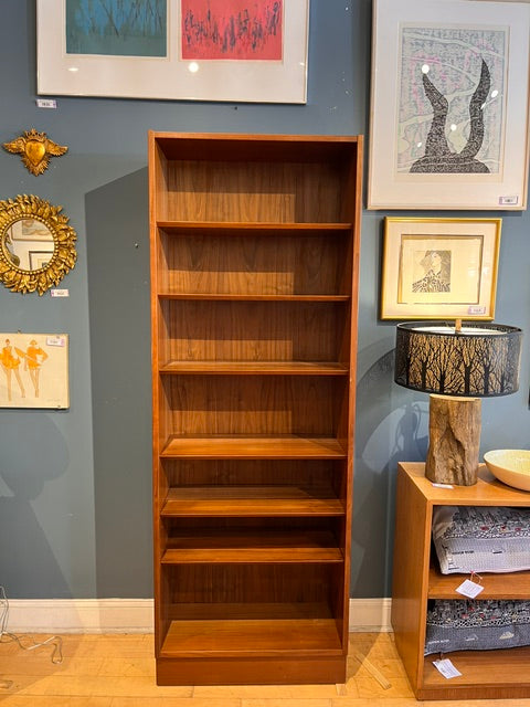 Tall Teak Bookcase with Adjustable Shelves
