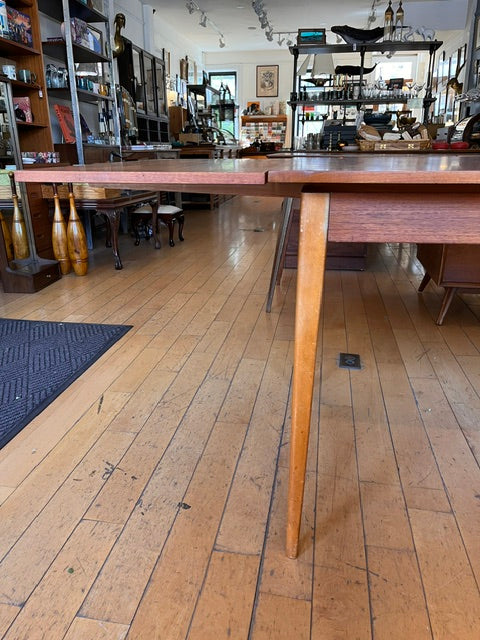 Teak Refractory Dining Table with Curved Sides