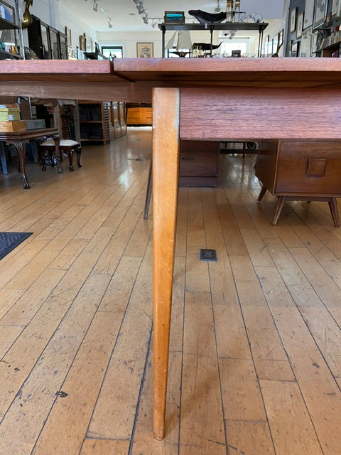 Teak Refractory Dining Table with Curved Sides