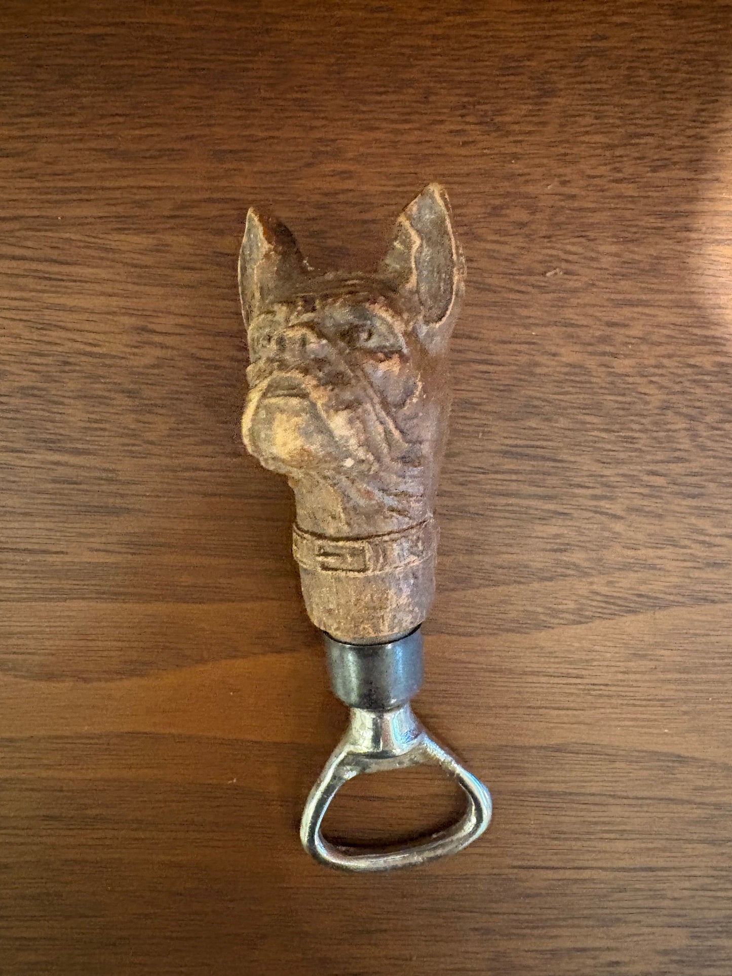 Vintage Syroco Carved Dog Head Bottle Opener
