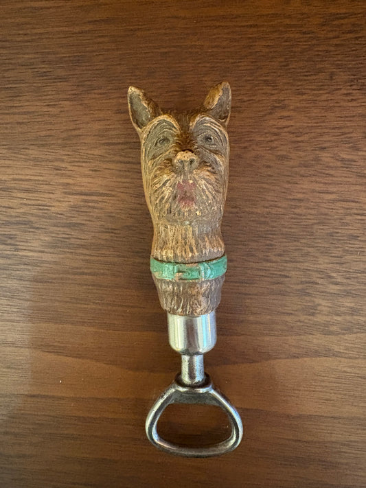 Vintage Syroco Carved Dog Head Bottle Opener