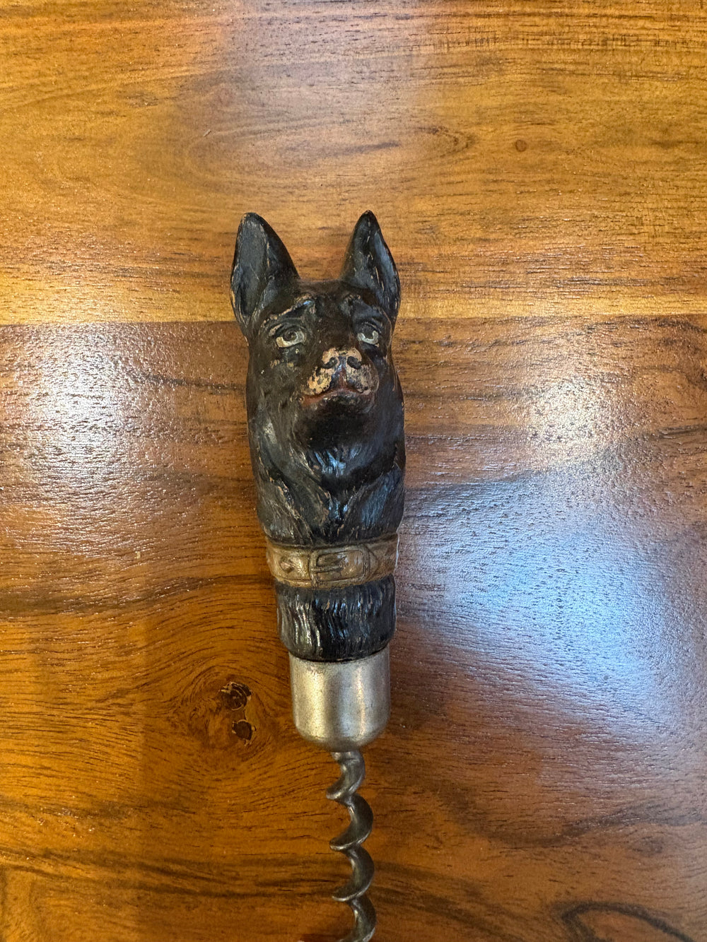 Vintage Syroco Carved Dog Head Corkscrew