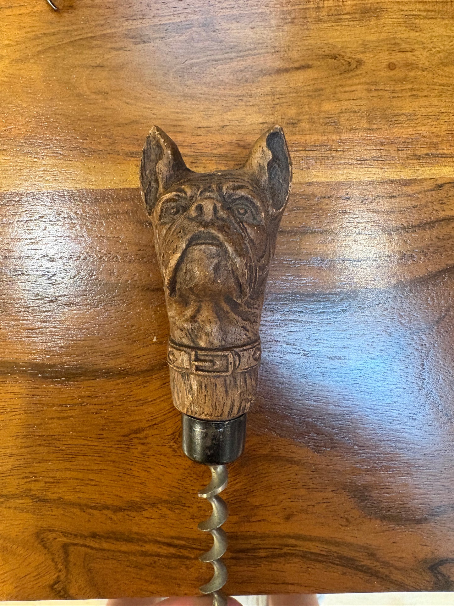 Vintage Syroco Carved Dog Head Corkscrew