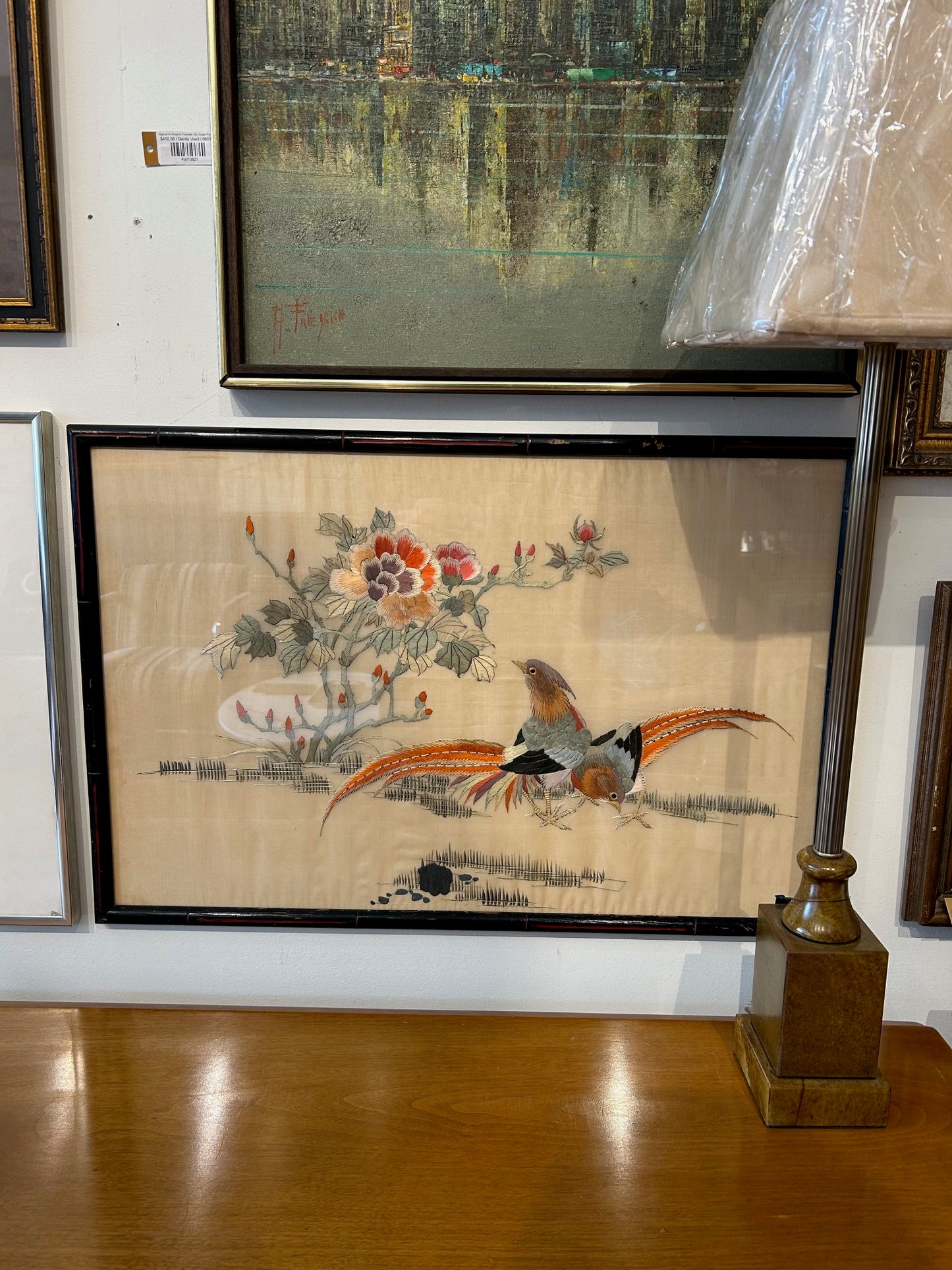Asian Silk Bird & Flower Embroidery