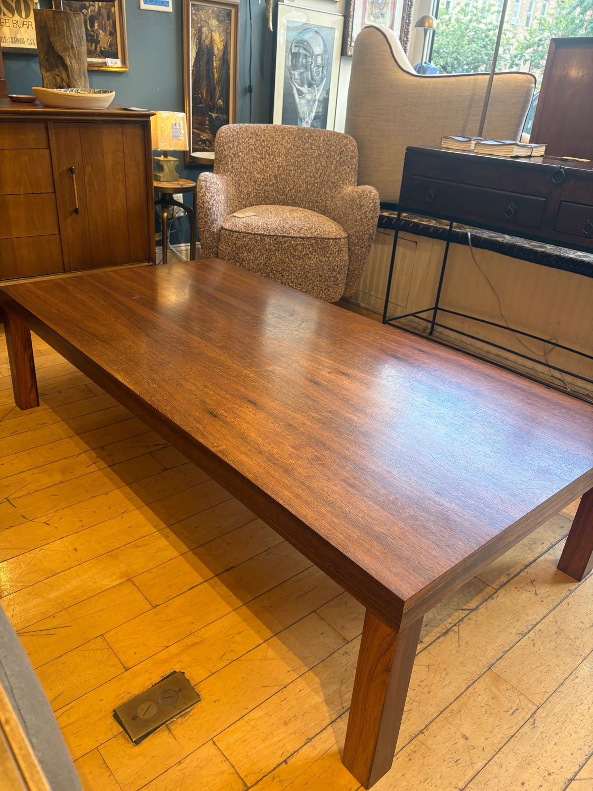 Danish Modern Rosewood Parsons Style Coffee Table