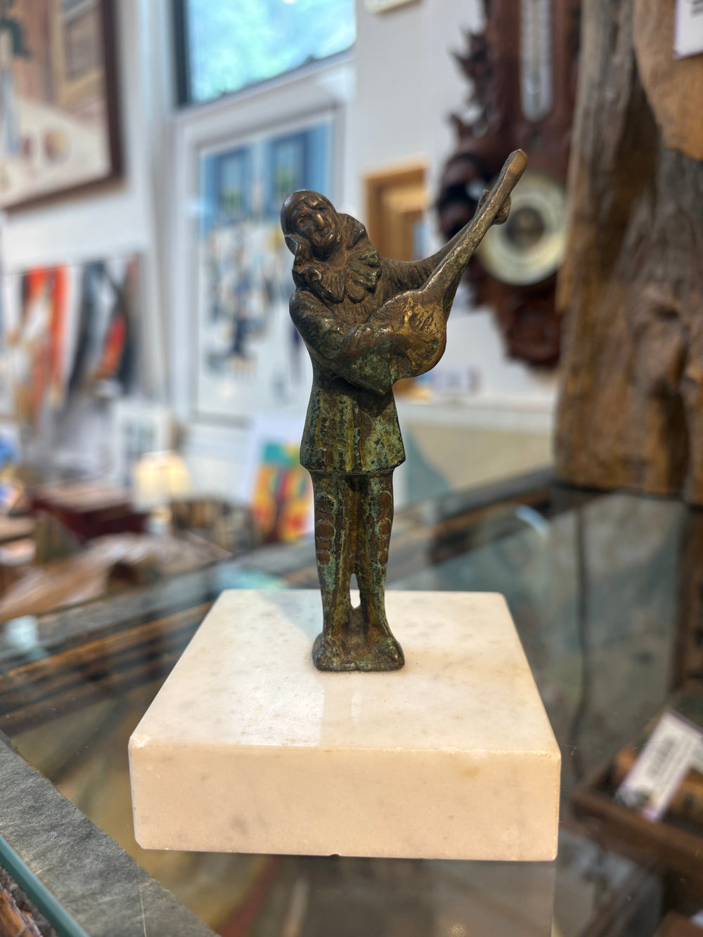 Small Mandolin Player Figure on Marble Base