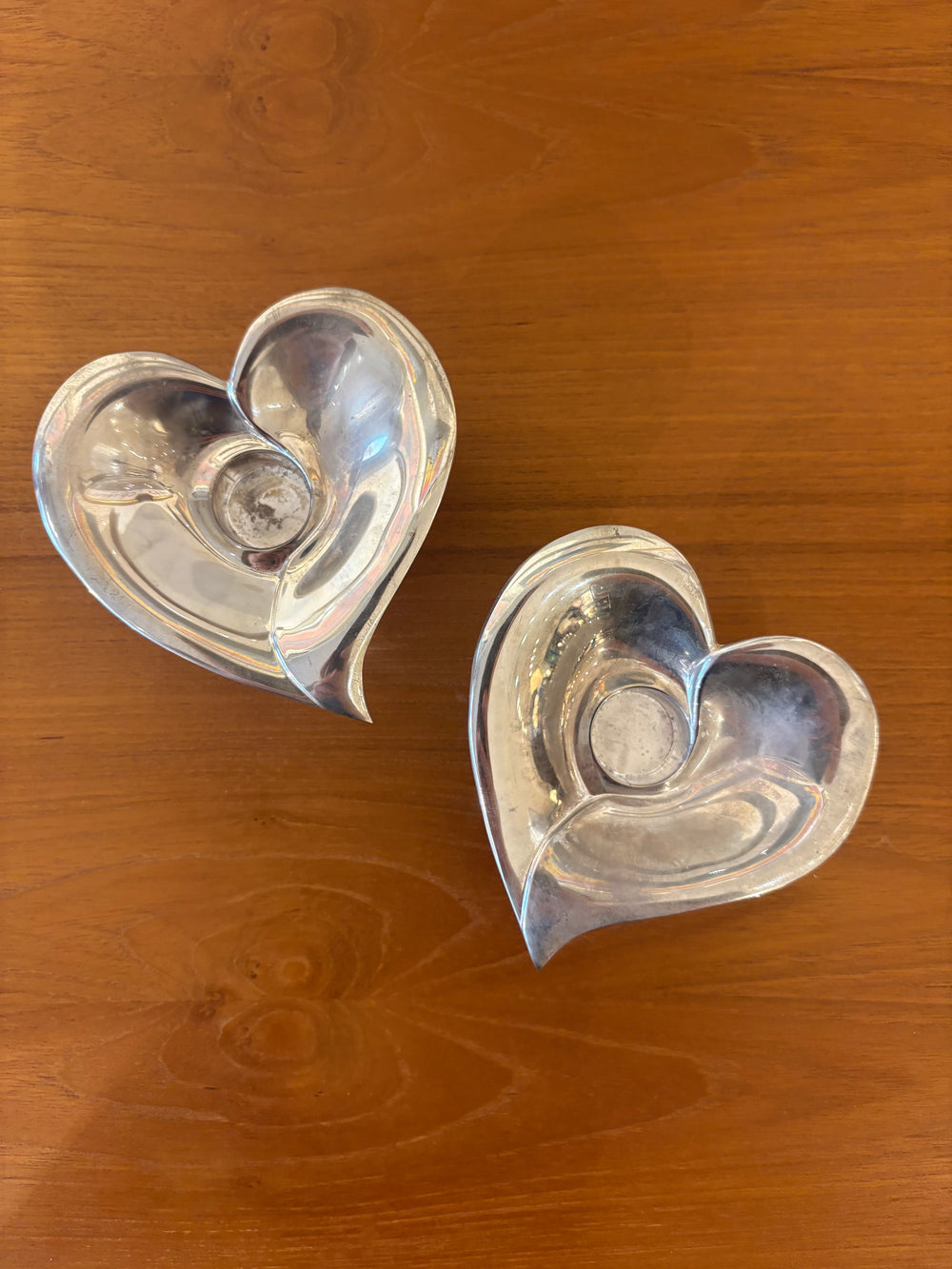 Pair of Vintage Heart Shaped Candlestick Holders