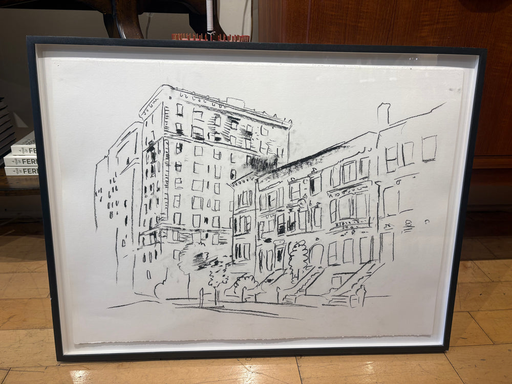Charcoal Illustration of Brownstone Brooklyn