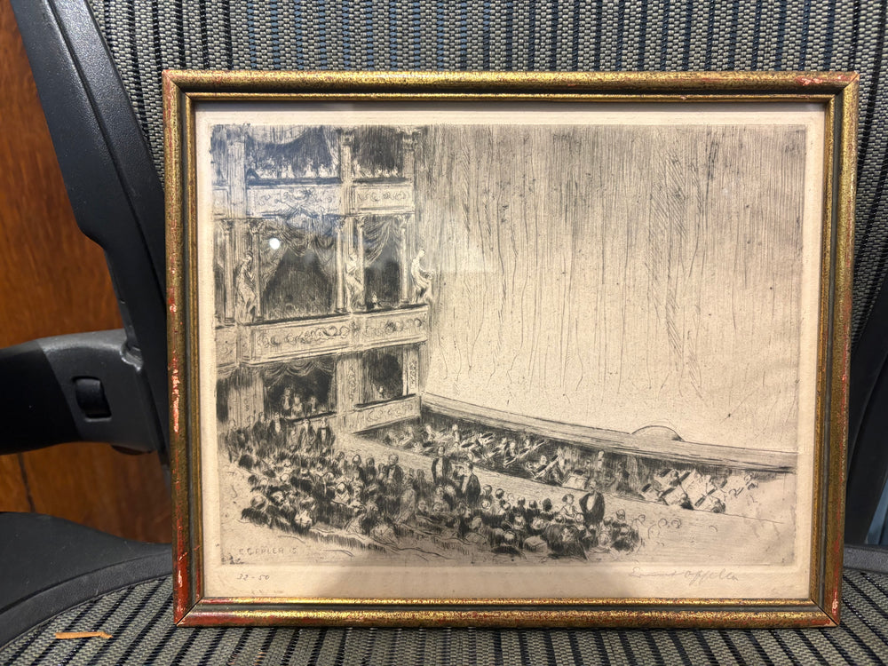 1915 Signed Ernst Oppeler "Before the Ballet" Etching 32/50 Edition