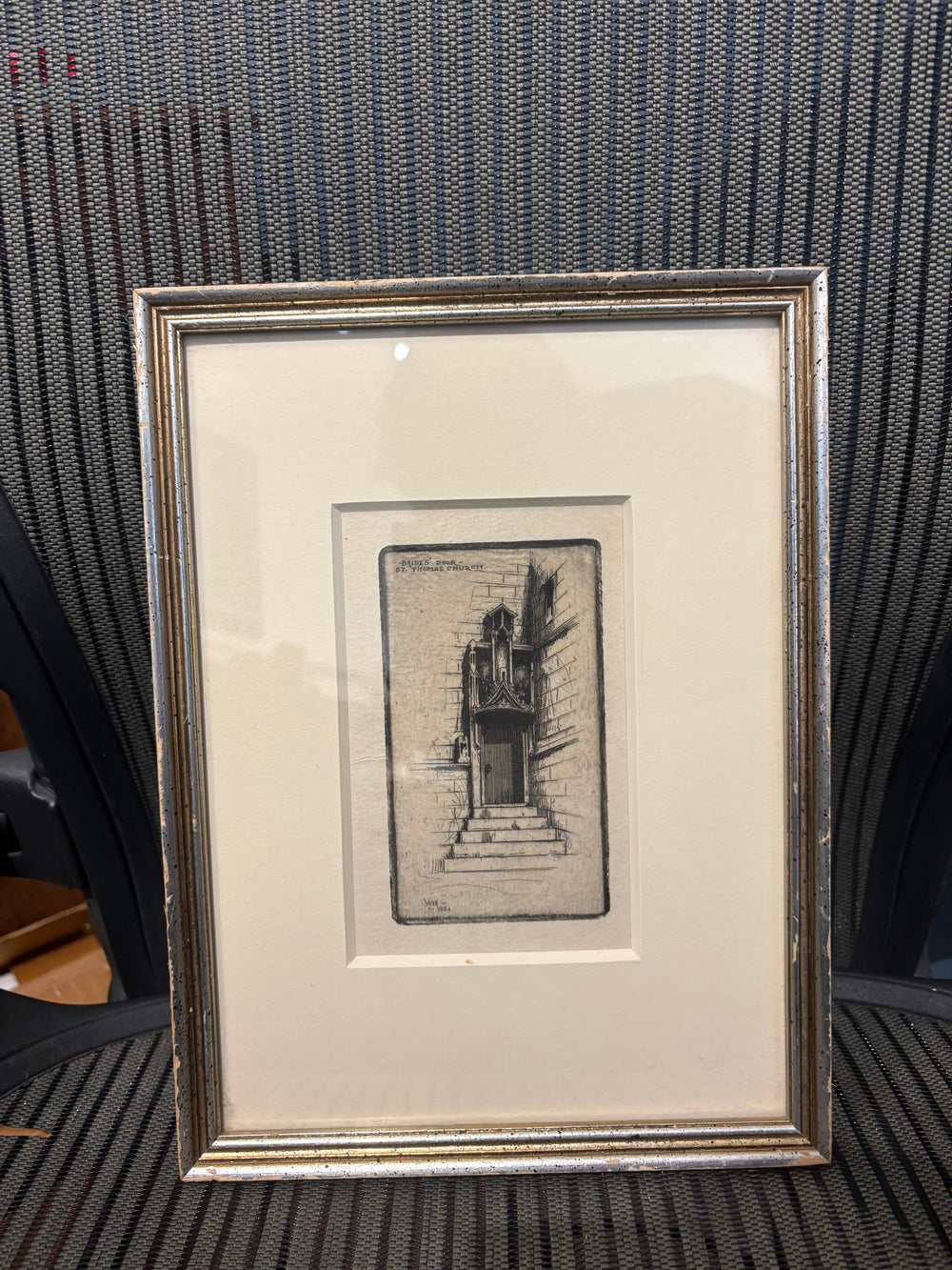 1920 Bernhardt Wall "Bride's Door, St. Thomas Church" Etching