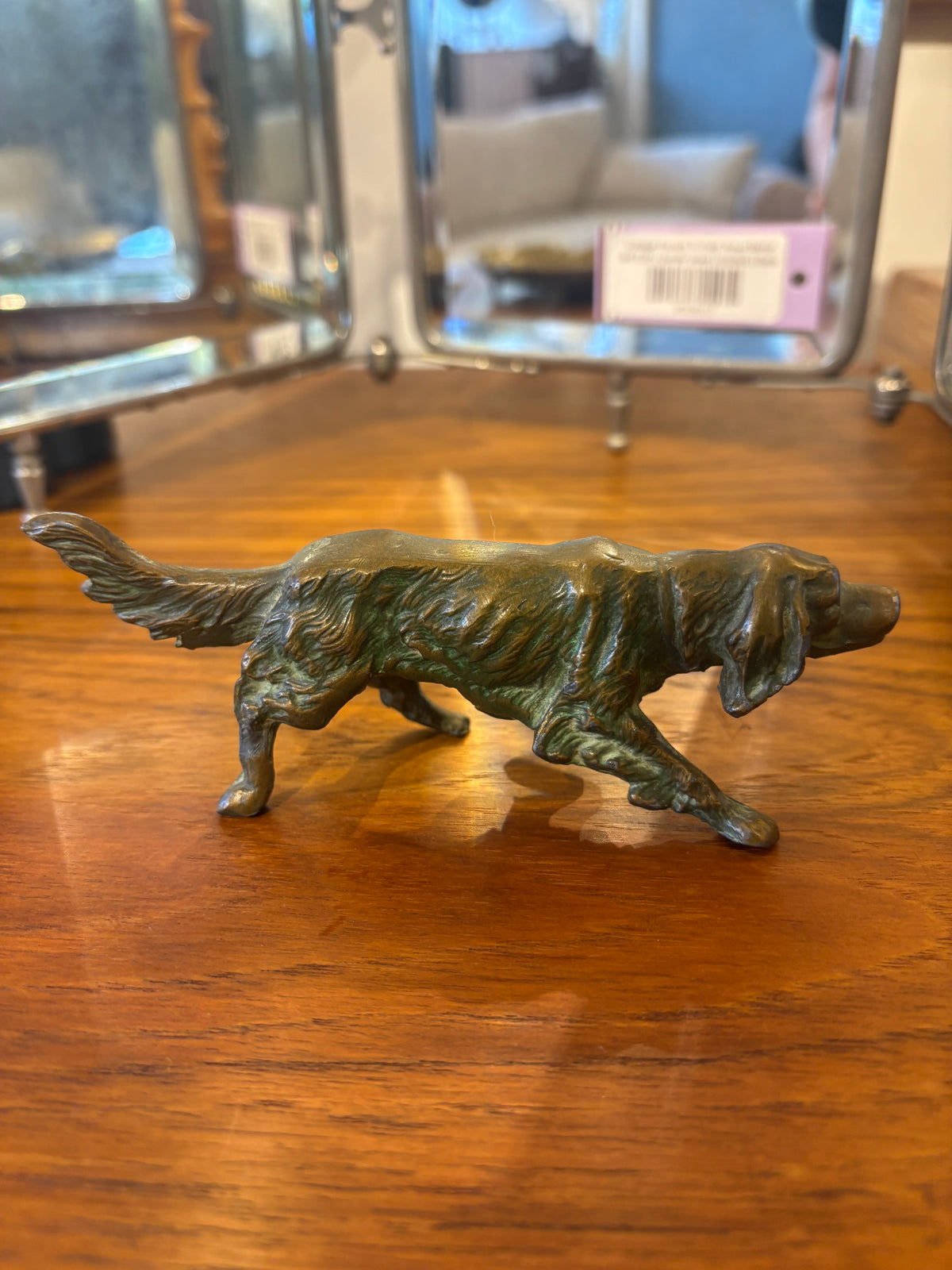 Vintage Bronze Irish Setter Figurine