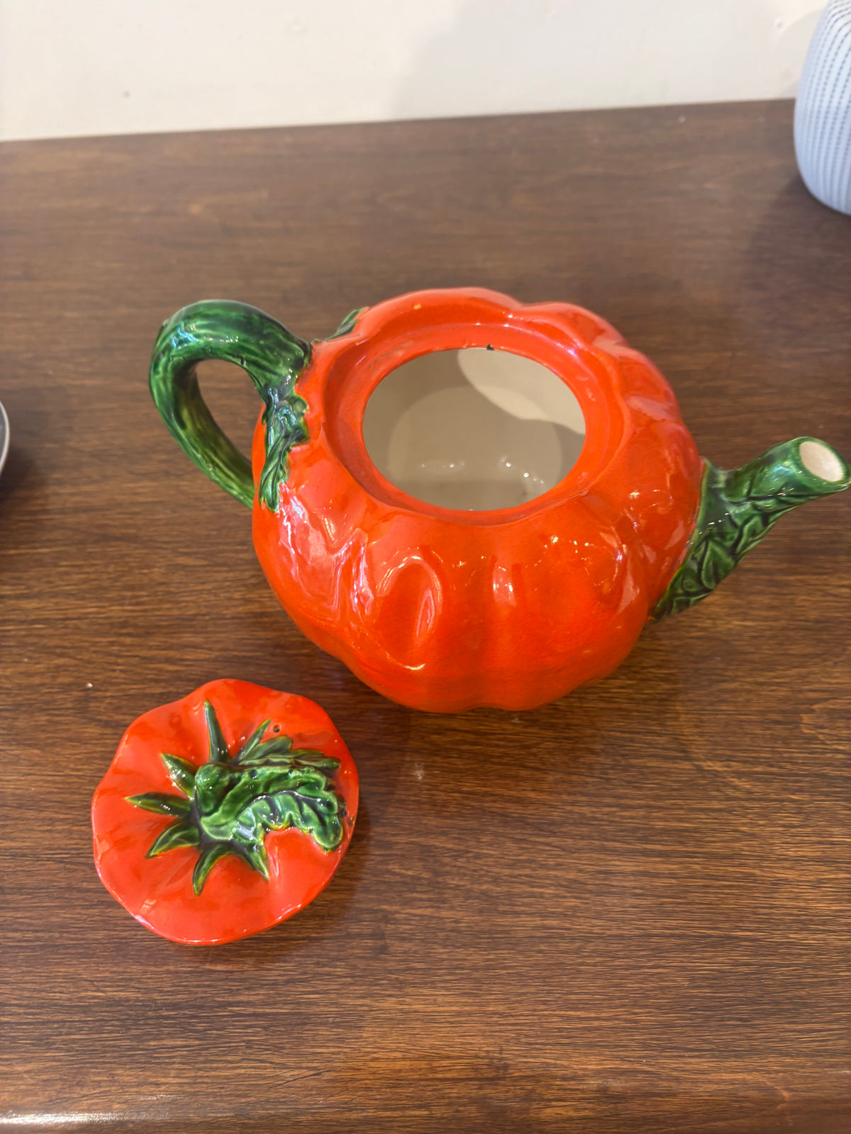 Vintage Japanese Ceramic Tomato Teapot