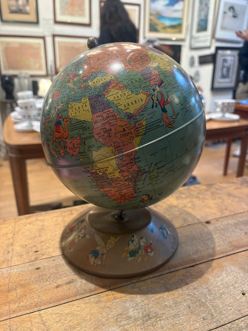 1950's Rand McNally/Walt Disney Small Metal Globe