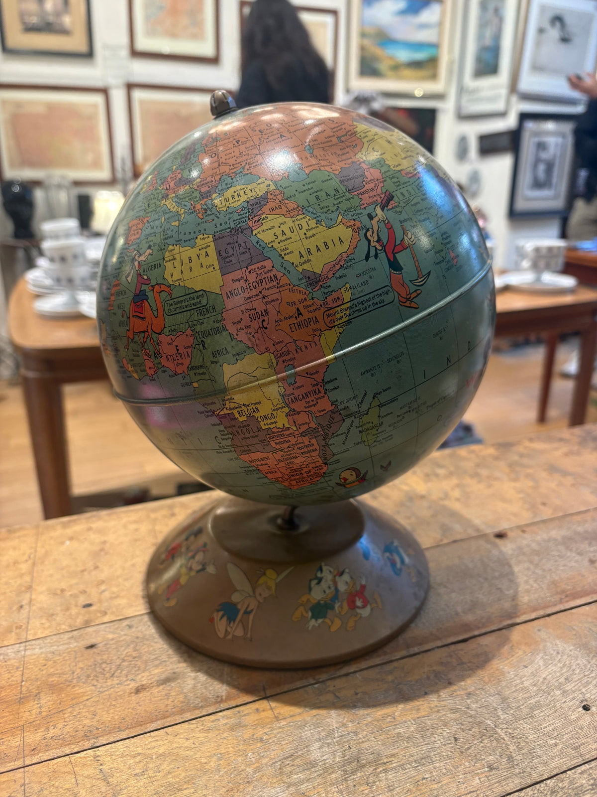 1950's Rand McNally/Walt Disney Small Metal Globe