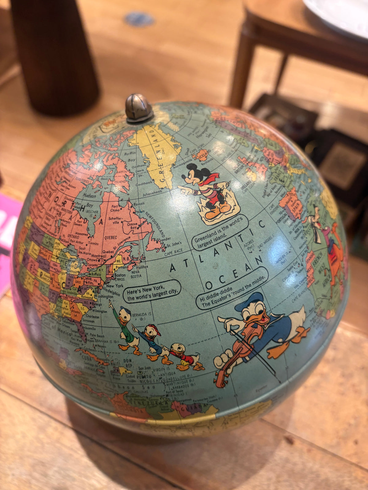 1950's Rand McNally/Walt Disney Small Metal Globe