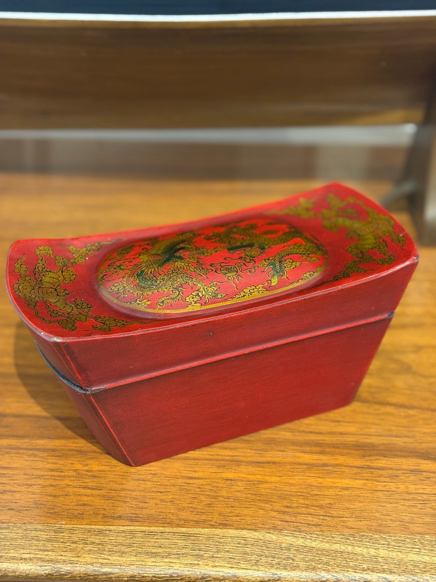 Asian Painted Box with Dragons