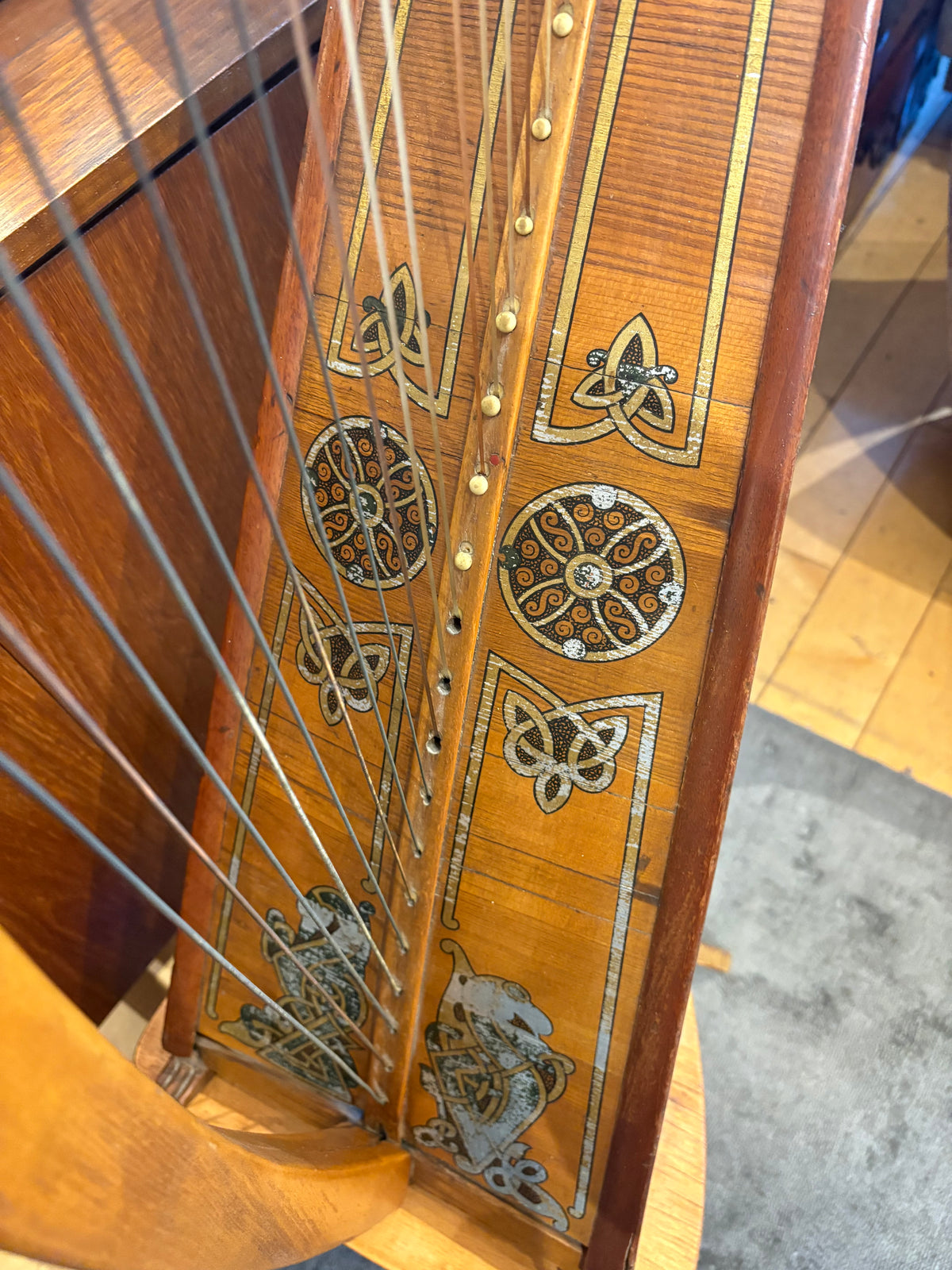 Antique Clark Celtic Harp