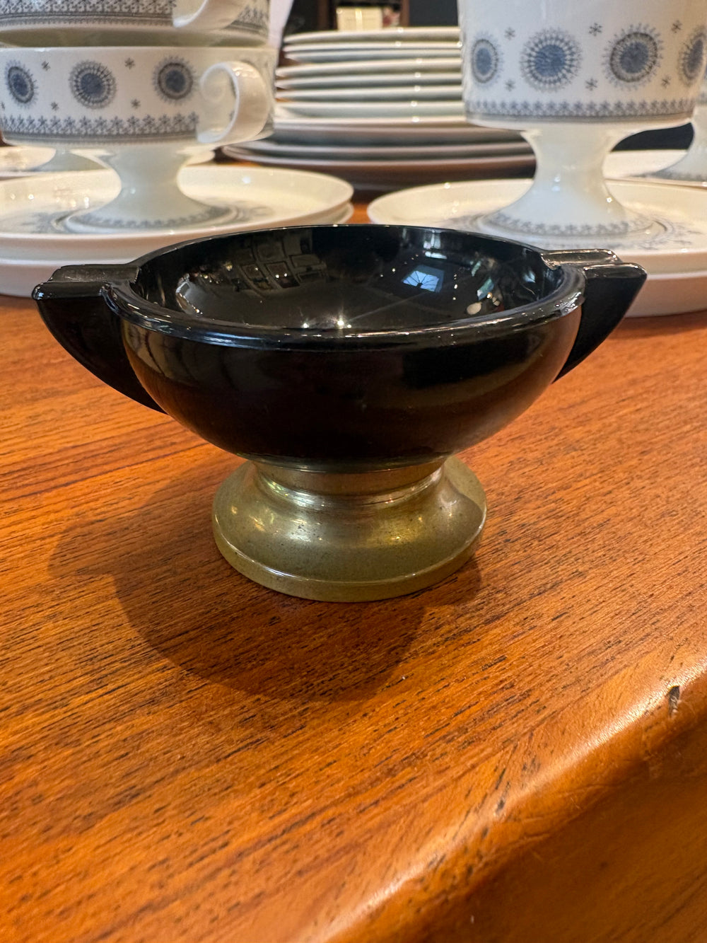 Small Brass and Glass Ashtray