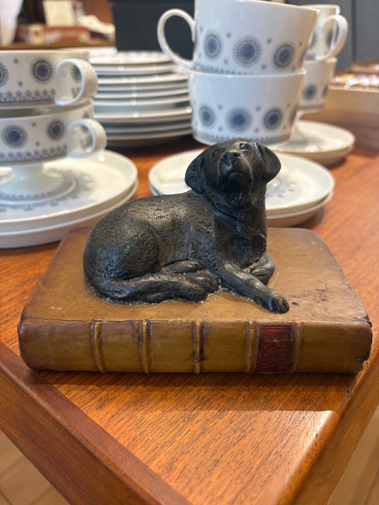 Dog on Book Bookend