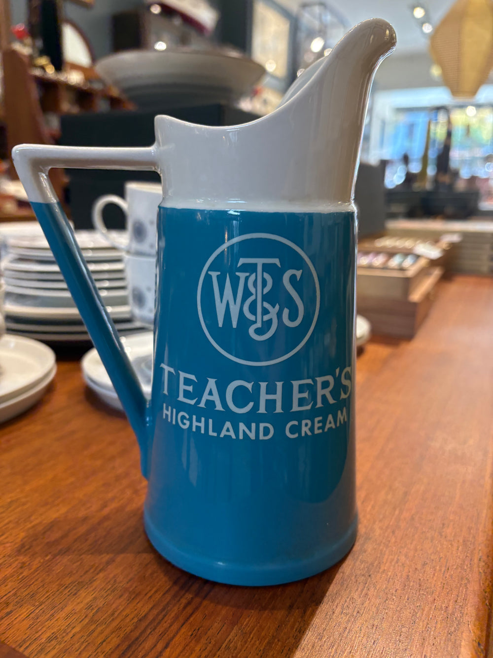 Vintage Ceramic WT&S Advertising Bar Pitcher