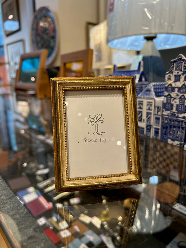 Antique Rectangle Cream and Gold Mini Frame