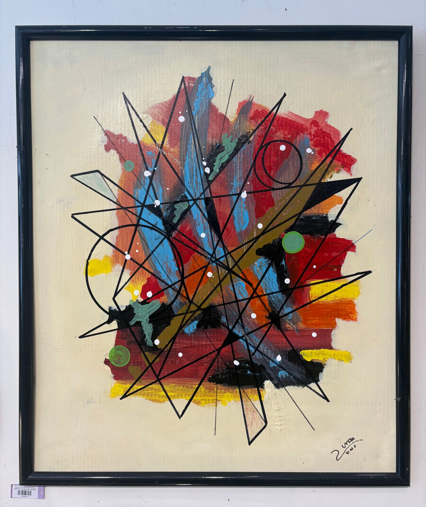 Signed Colorful Abstract Burst Painting