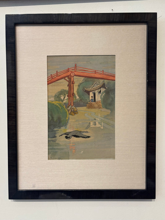 Cyrus Baldridge 1939 Framed Asian Style Art