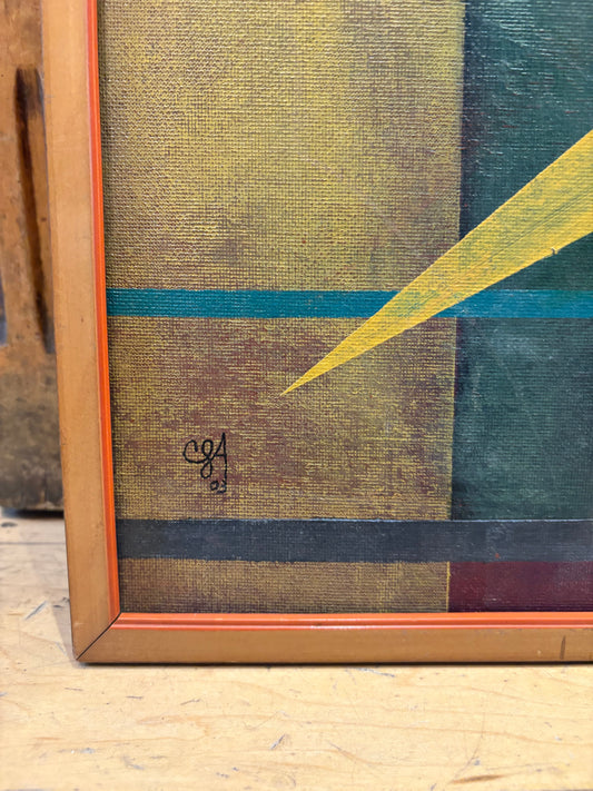 '03 Signed CFA Abstract Geometric Painting